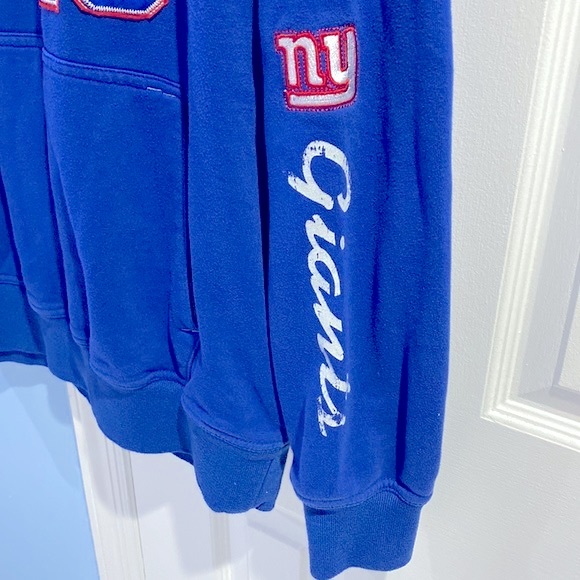 Vintage Style NFL New York Giants Embroidered Logos Blue Hoodie Men's Size XL !! - Picture 3 of 8